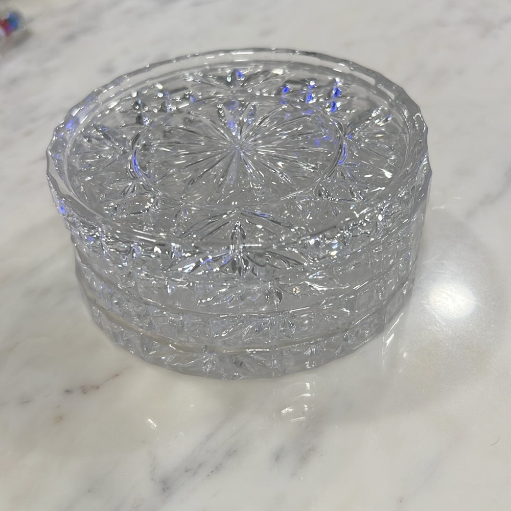 Godinger Dublin set of 4 glass coasters - Picture 2 of 4